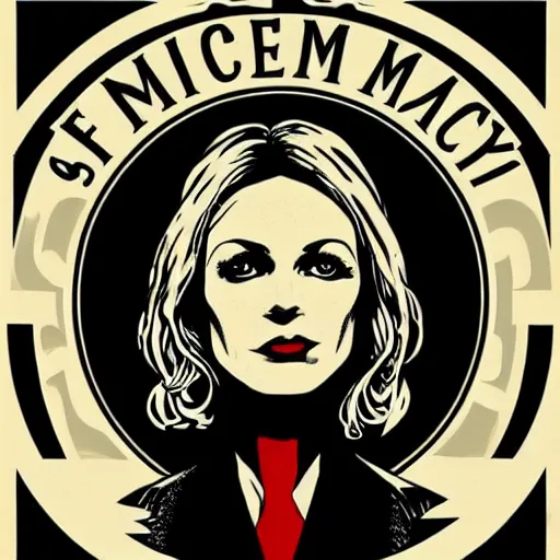 Image similar to a witch running for minister of magic, art by shepard fairey