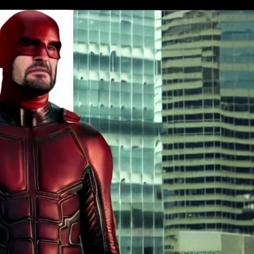 Image similar to Keanu Reeves as daredevil 4k detailed super realistic