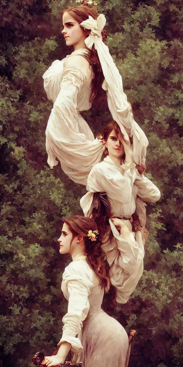 Prompt: emma watson southern belle style artgerm greg rutkowski alphonse mucha william adolphe bouguereau canon fujifilm sony alpha nikon adam arkapaw david bailey