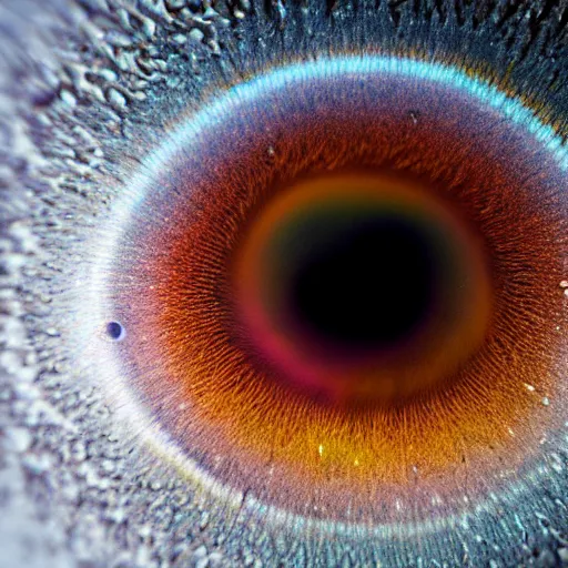 Liminal space in outer space, human eye iris macro | Stable Diffusion ...