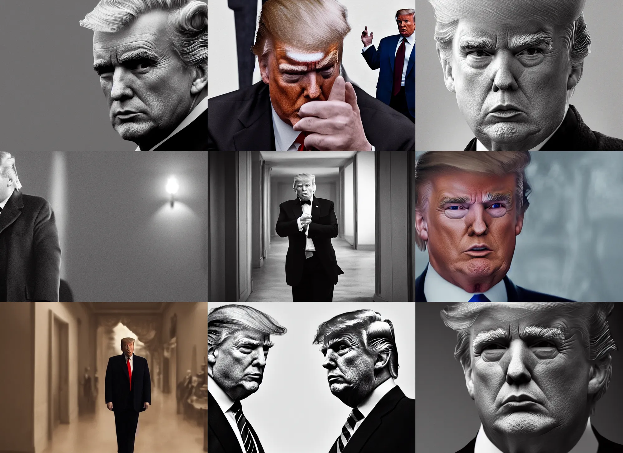Prompt: dramatic cinematic film still still of President Trump played by Daniel Day-Lewis, digital art, trending on artstation, 4k