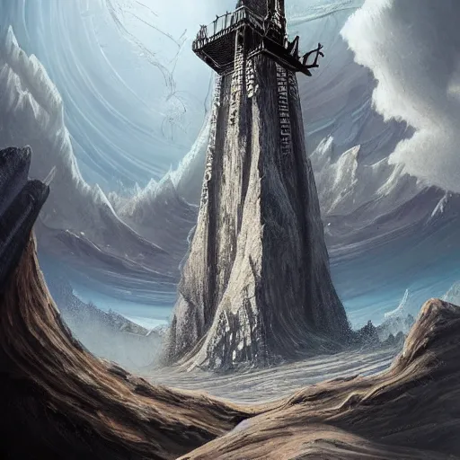 Prompt: a tower on the edge of forever, fantasy art, detailed, cinematic