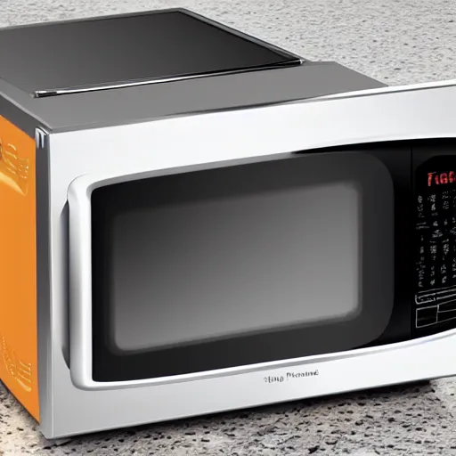 Prompt: a microwave oven designed by fisher price