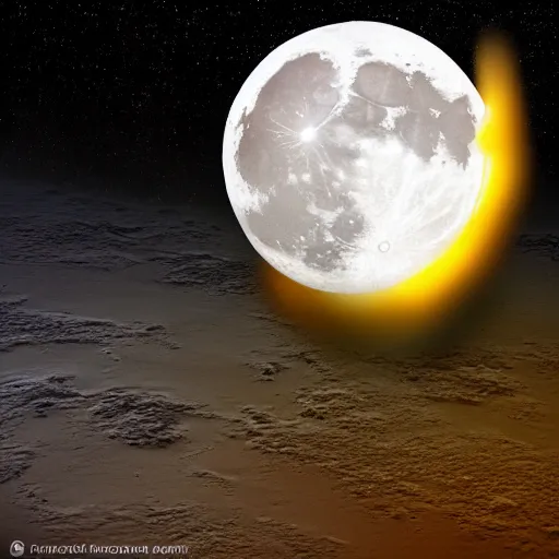 Image similar to the moon with honey poured on it, photorealistic, detailed, HDR, high contrast