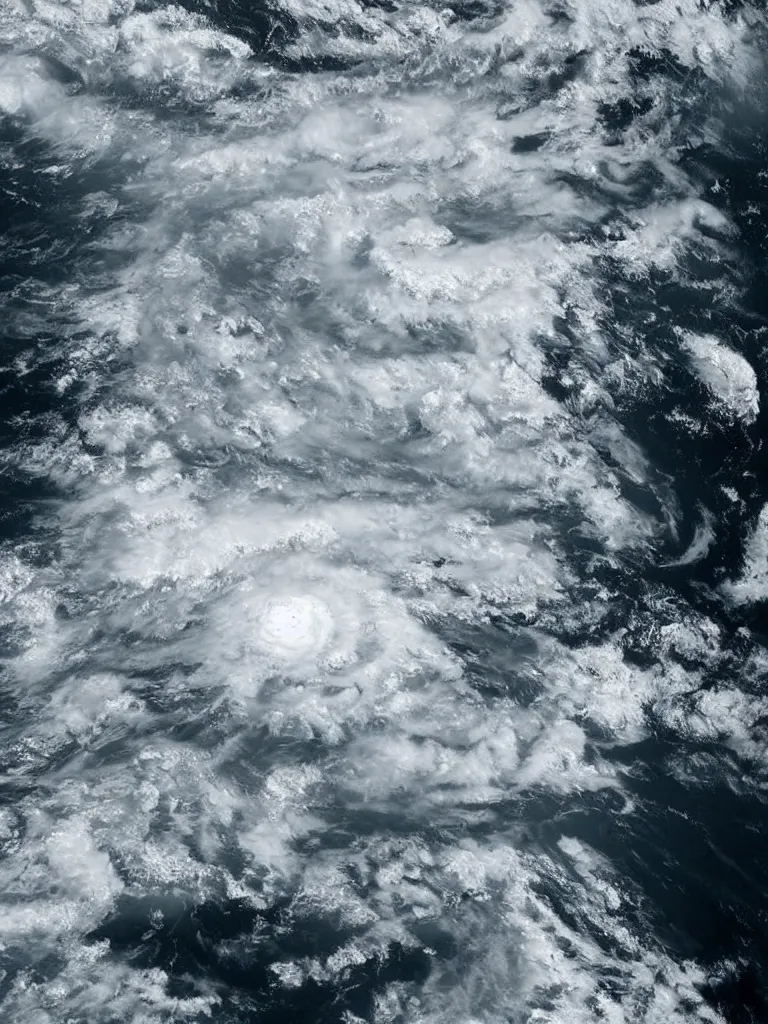 Image similar to detailed sea, layers, very detailed dark super storm seen from space, hyper realistic, impressive, very atmospheric, smoke boiling, cinematic, deep, very high complexity, stunning, masterpiece, weather photography, very detailed. 4 k