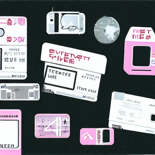 Prompt: a polaroid photo of a printed “ to the metaverse ” text, vector graphic design of pale pink airline tickets that read “ to the metaverse ” in bold text, alien ar code and e - ink display, highly detailed, no noise, coherent text english characters