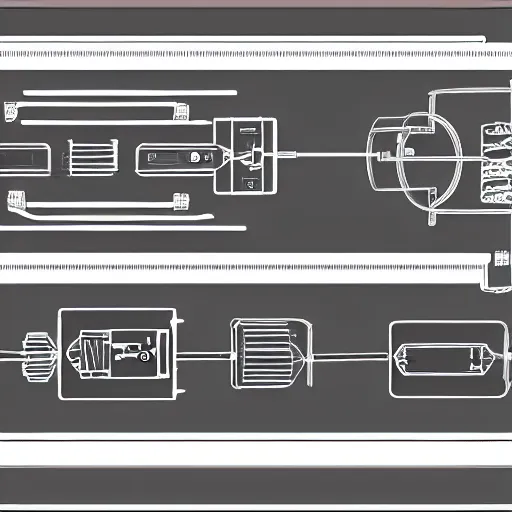 Image similar to exploded technical diagram of a machine that transmutes climate anxiety into sigma grindset energy. highly detailed, vector drawing, very very precise, mechanical diagram, technical manual, 8 k, high resolution scan, cross - sectional illustration