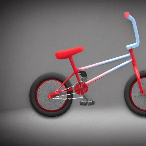 Image similar to a 3 d render of a bmx bike