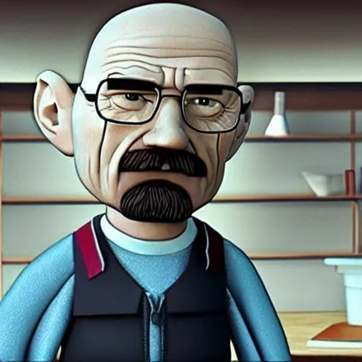 Image similar to walter white as a pixar character