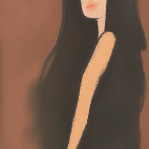 Image similar to a self portrait of dark pale girl