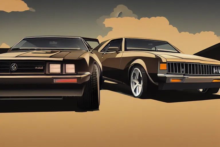 Image similar to digital illustration of buick grand national gnx, by makoto shinkai, ilya kuvshinov, lois van baarle, rossdraws, basquiat