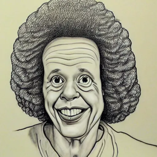 Prompt: a realistic portrait drawing of Richard simmons drawn by Robert Crumb