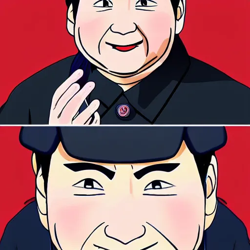 Prompt: xi jinping in the style of naruto, fan art