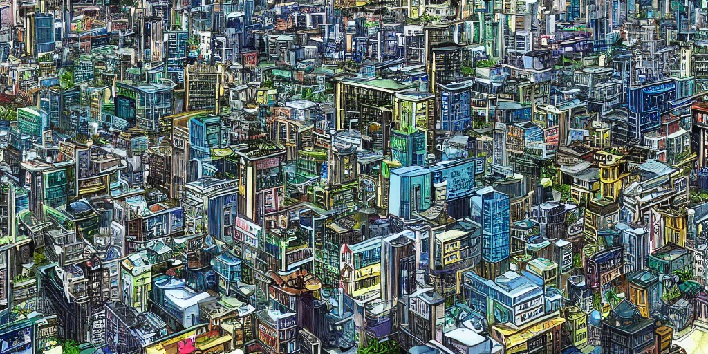 Image similar to hd anime city, 4 k, stunning, full hd wallpaper