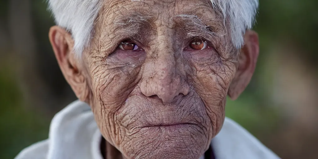 Prompt: the oldest person ever. majestic photograph 8 k resolution