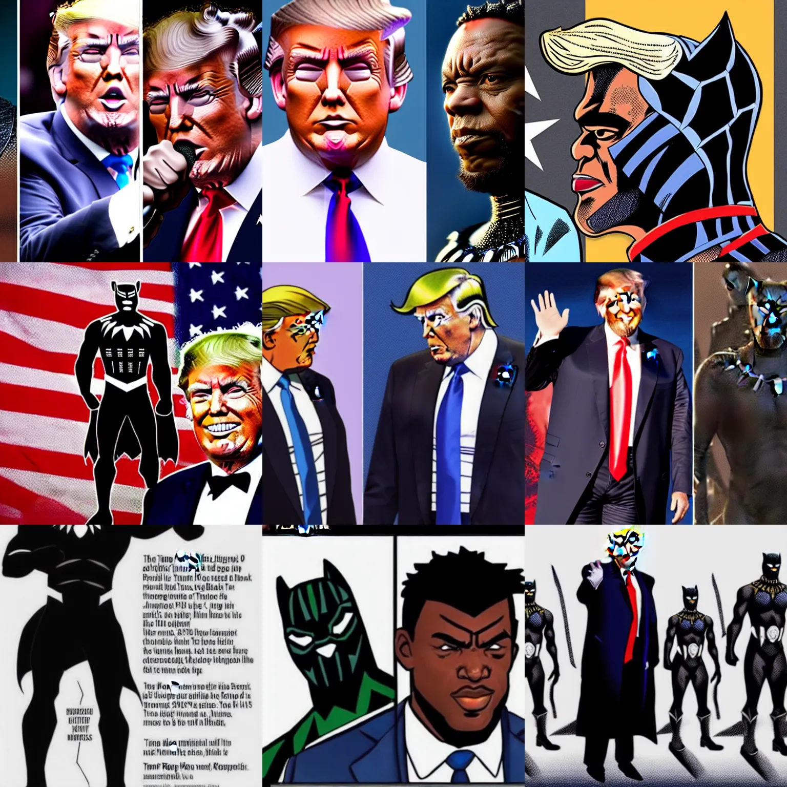 Prompt: trump as the next black panther superhero, sharp