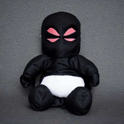 Image similar to cute fumo plush of a shadow ninja boy made from vantablack, vray