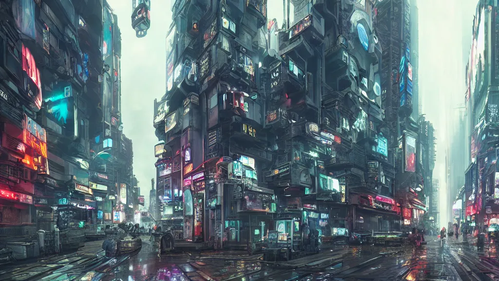 Image similar to cyberpunk london streets in 2 0 7 7 by yuumei, bayard wu, wlop, tim white, ross tran, 4 k