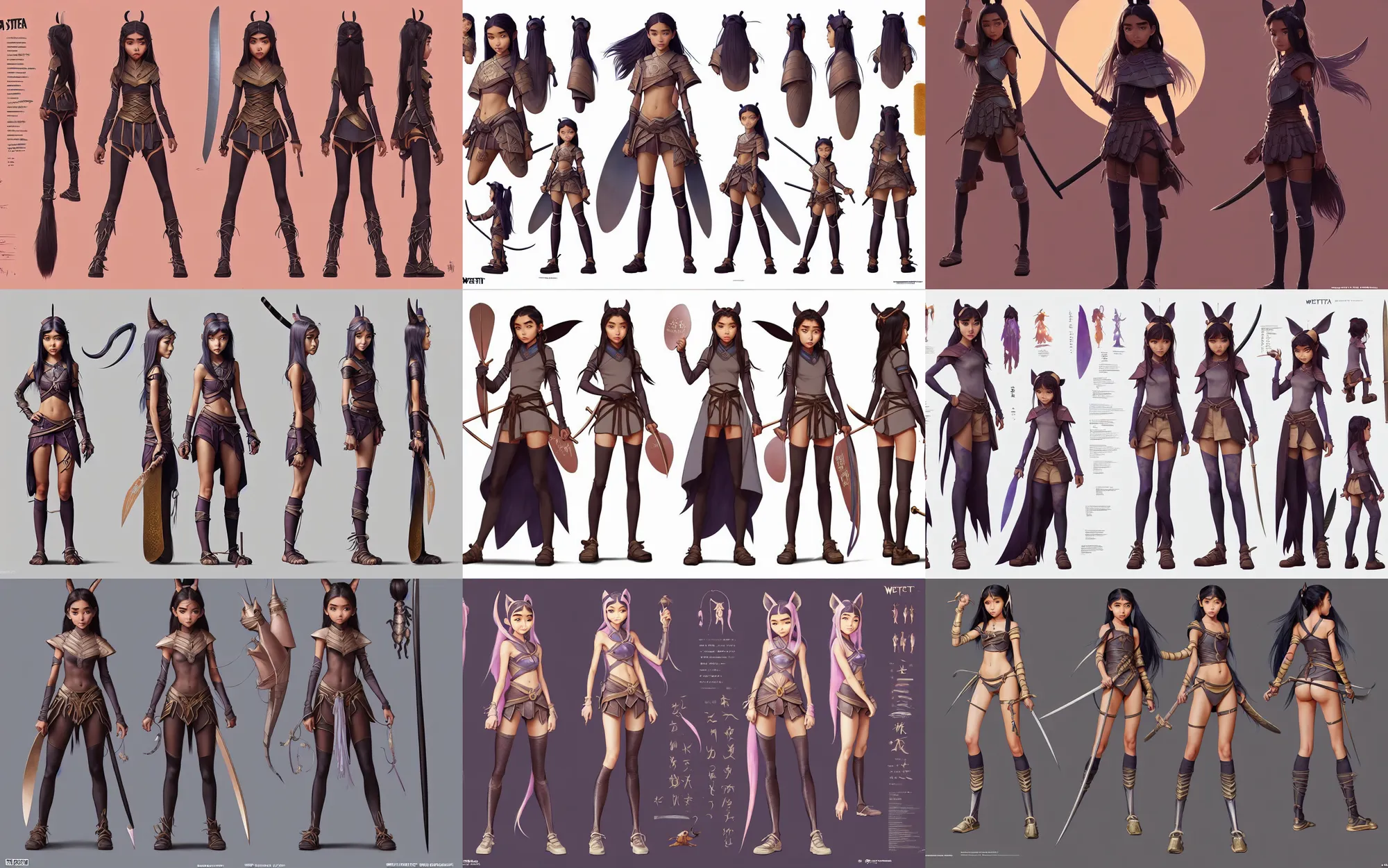 Prompt: weta disney pixar movie character sheet of madison beer, yoona : : as samurai warrior catgirl by pixar : : by weta, greg rutkowski, wlop, ilya kuvshinov, rossdraws, artgerm, marvel, character sheet, rave outfit, unreal engine, sweaty, glitter, pearlescent, bright morning, anime