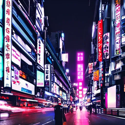 Prompt: eva - 0 1 in real life tokyo, cyberpunk lighting, award winning photo
