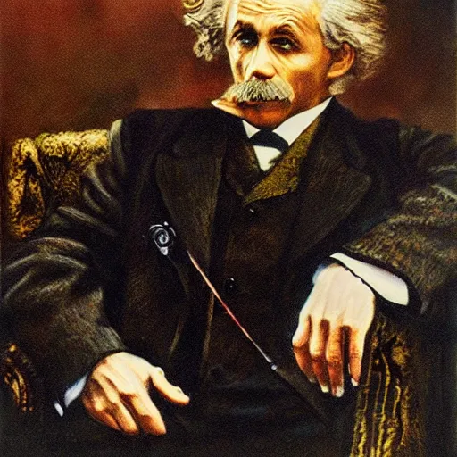 Prompt: sherlock holmes einstein portrait