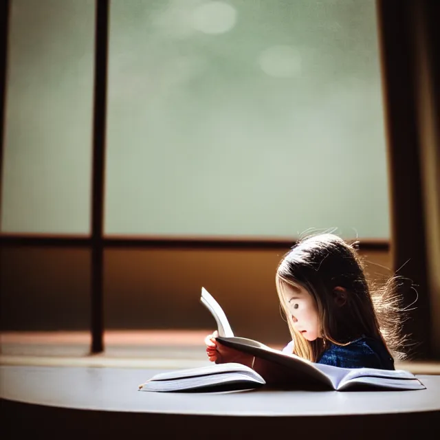 Image similar to photo of a girl reading a book, highly detailed, 4 k, hdr, smooth, sharp focus, high resolution, award - winning photo