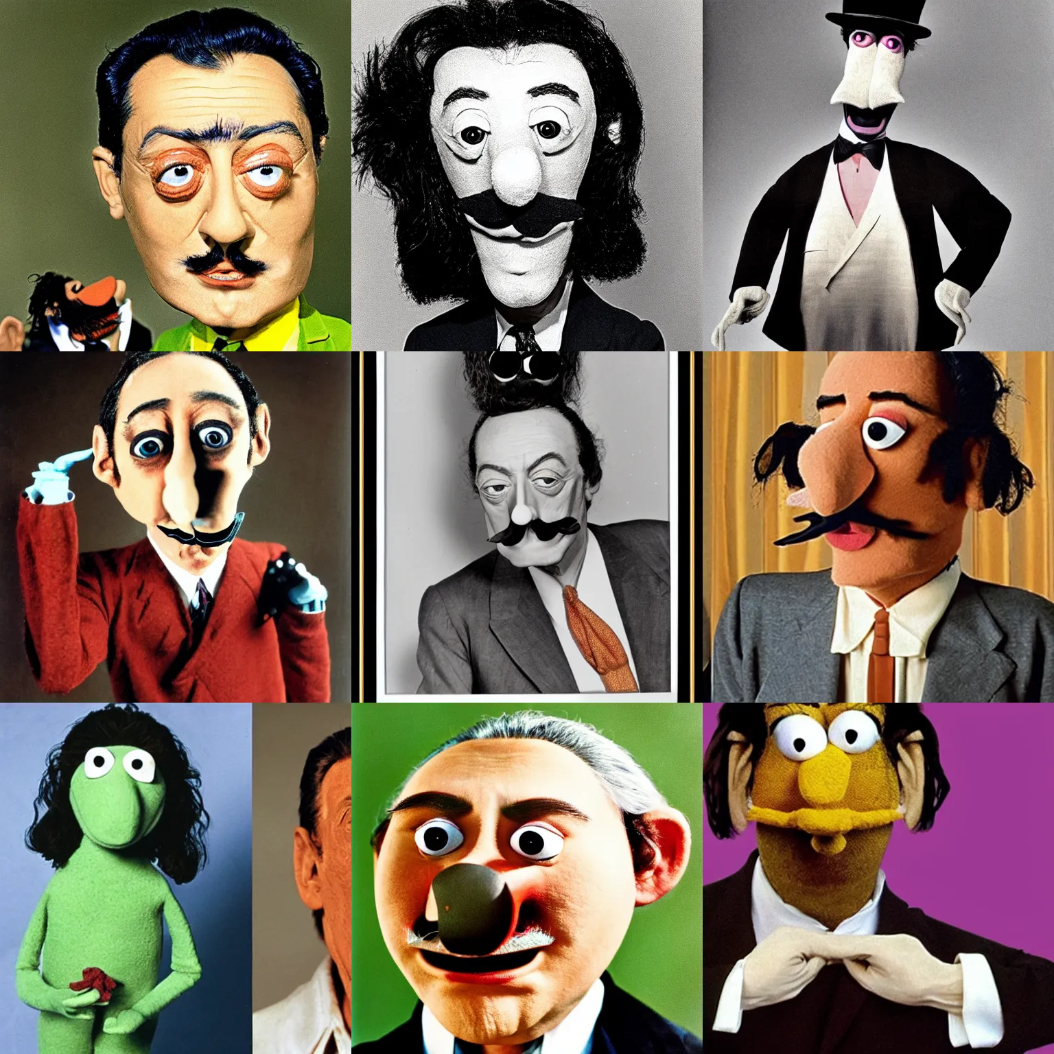 Prompt: salvador dali as a muppet