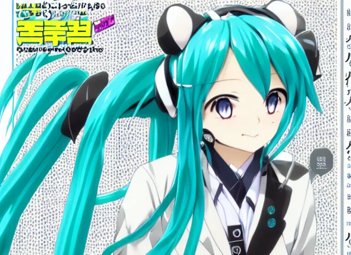 Prompt: profile of hatsune miku, in cinematic and heterochromia. ; weekly shonen jump issue 1 4, cover, 2 0 0 0 clannad shuffle toheart event'anime pattern of illustration japanese very very beautiful cute girls doing cute things trending on artstation pixiv makoto shinkai smiling super detailed eyes eyebrowless symmetry face visual novel hairpin star