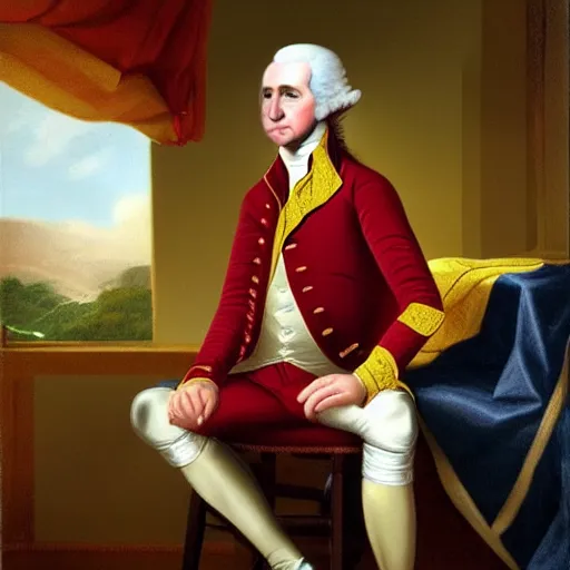 Image similar to george washington playing his gameboy, trending on cgsociety