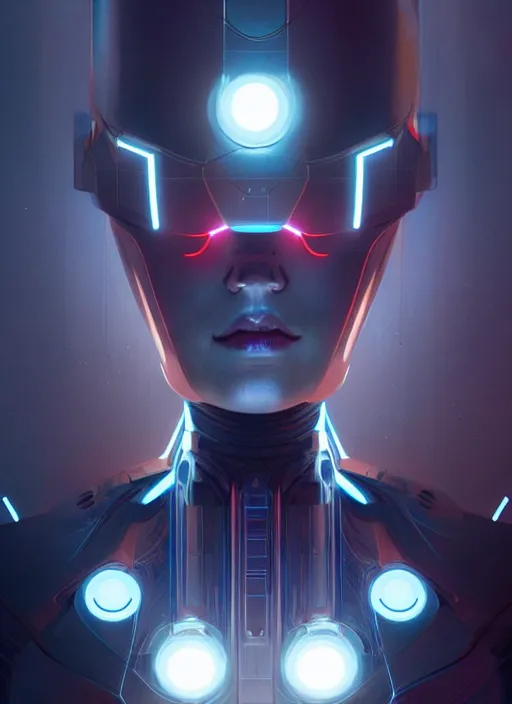 Image similar to symmetry!! android robot, tech wear, scifi, glowing lights!! intricate elegant, highly detailed, digital painting, artstation, concept art, smooth, sharp focus, illustration, art by artgerm and greg rutkowski and alphonse mucha