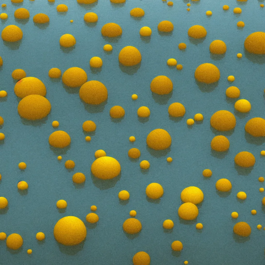 Image similar to organic ornaments from above floating on water, zdzislaw beksinski, wideshot, 8 k, yellow
