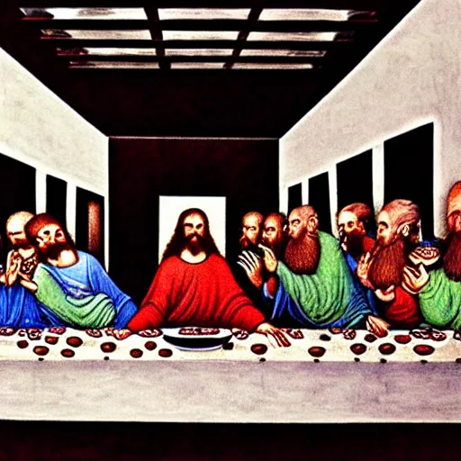 Image similar to the last supper, by mc escher