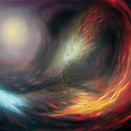 Prompt: a fantasy painting of the void by tomek setowski