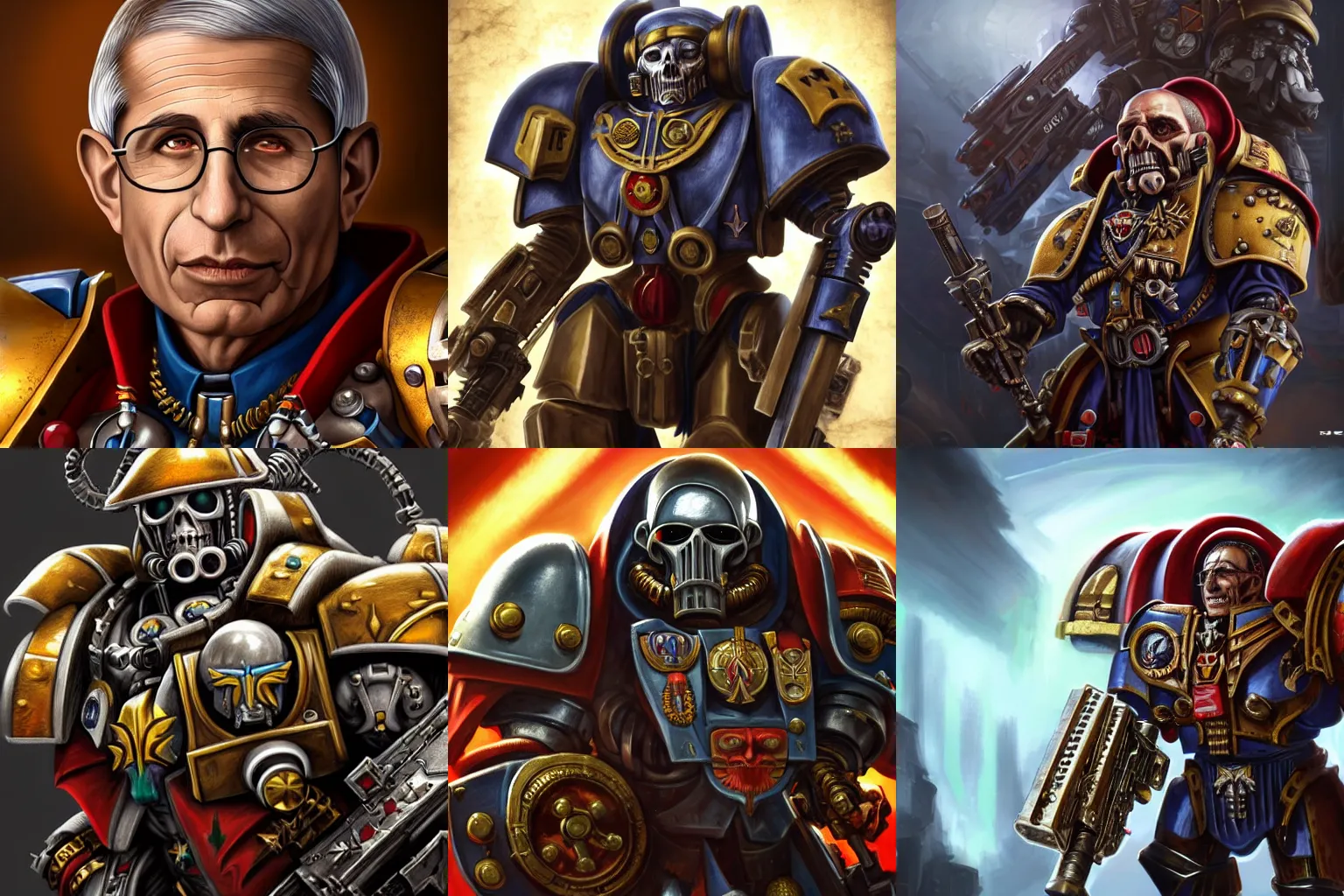Prompt: Dr . Anthony Fauci in Warhammer 40k portrait, 4k resolution, highly detailed, artstation, very sharp, epic