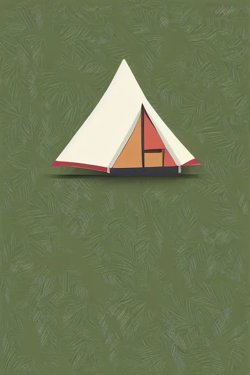 Image similar to minimalist boho style art of a tent, illustration, vector art