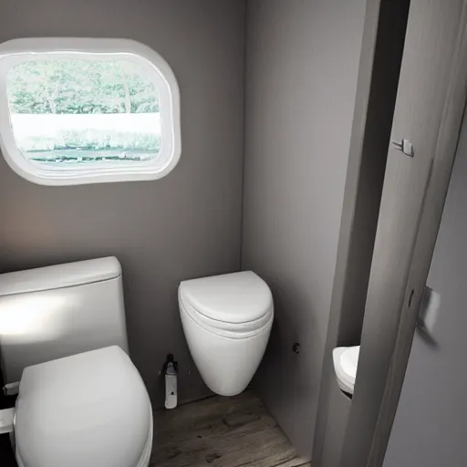 Prompt: wc water closet camper with multiple wc toilette toilettes