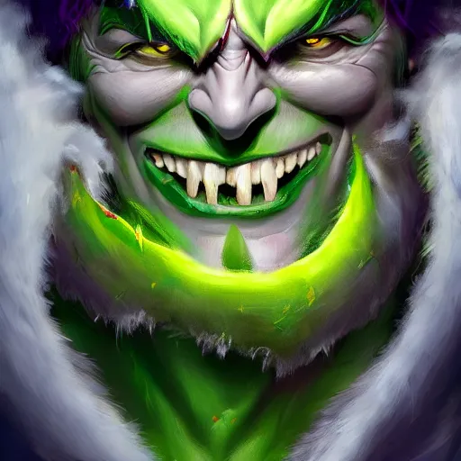 Image similar to illidan stormrage as a clown by jama jurabaev, cinematic shot, brush hard, artstation, cgsociety, high quality, brush stroke