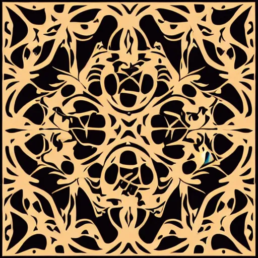 Image similar to a square vector art panel for cnc plasma, laser, simple geometric floral design pattern