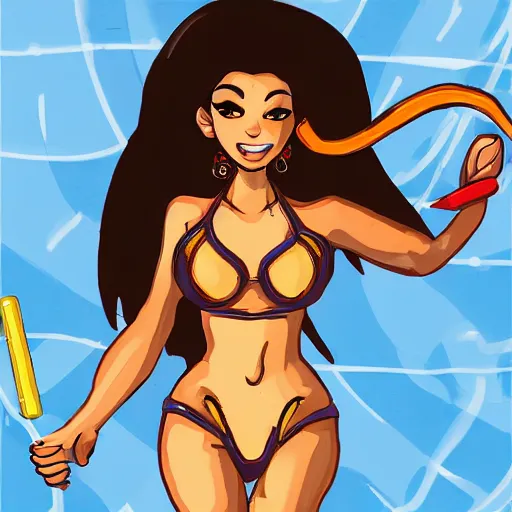 Image similar to profile picture of gambling lion bikini concept art, lofi