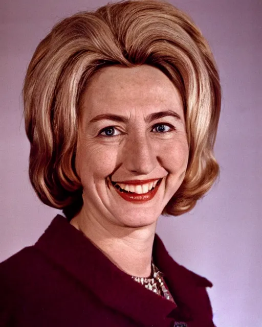 Image similar to a portrait of a 1 9 6 0 s hippie looking like hillary clinton