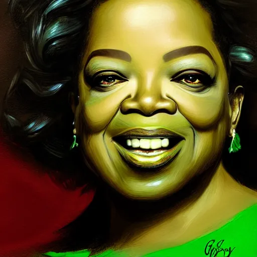 Image similar to a dish of oprah winfreys face fused with okra veg with green stalky ( ( green oprah winfrey's face ) ), oprah okra winfrey sentient veg, by greg rutkowski