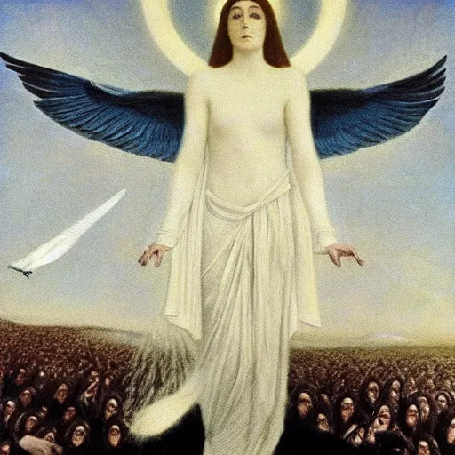Prompt: Surely some revelation is at hand, surely the Second Coming is at hand, painted by Fernand Khnopff