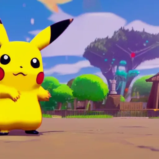 Prompt: pikachu in fornite