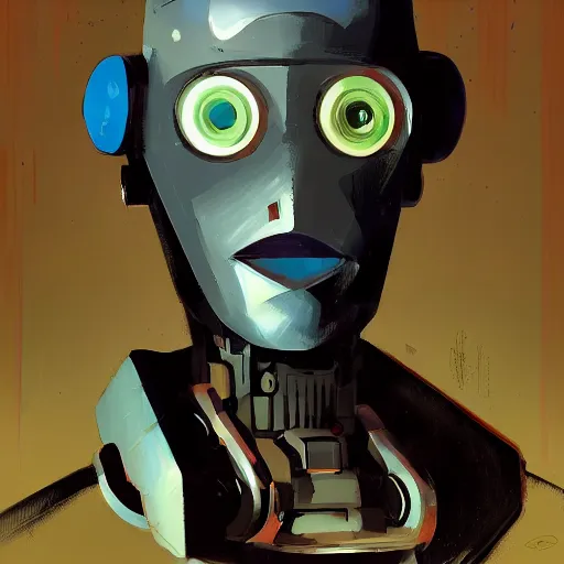 Prompt: portrait of a robot by genndy tartakovsky in the style of greg rutkowski