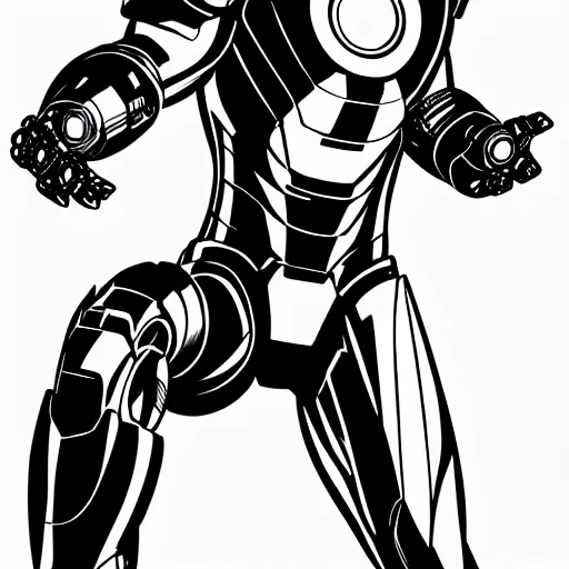 Image similar to iron man, line art!!!!!!!!!!!!!