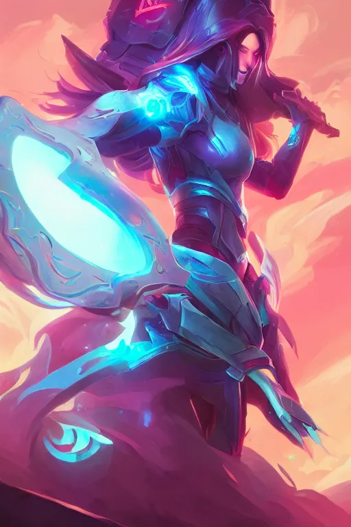 Prompt: leona league of legends wild rift hero champions arcane magic digital painting bioluminance alena aenami artworks in 4 k design by lois van baarle by sung choi by john kirby artgerm and greg rutkowski and magali villeneuve mage fighter assassin