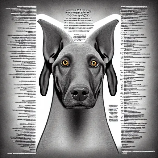 Image similar to “ anatomical diagram of canine ” morphed with crocodile doberman pinscher dog “ gray ’ s anatomy ” 1 0 2 4 x 1 0 2 4