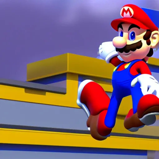 Image similar to a 3 d render of mario wearing a sonic suit