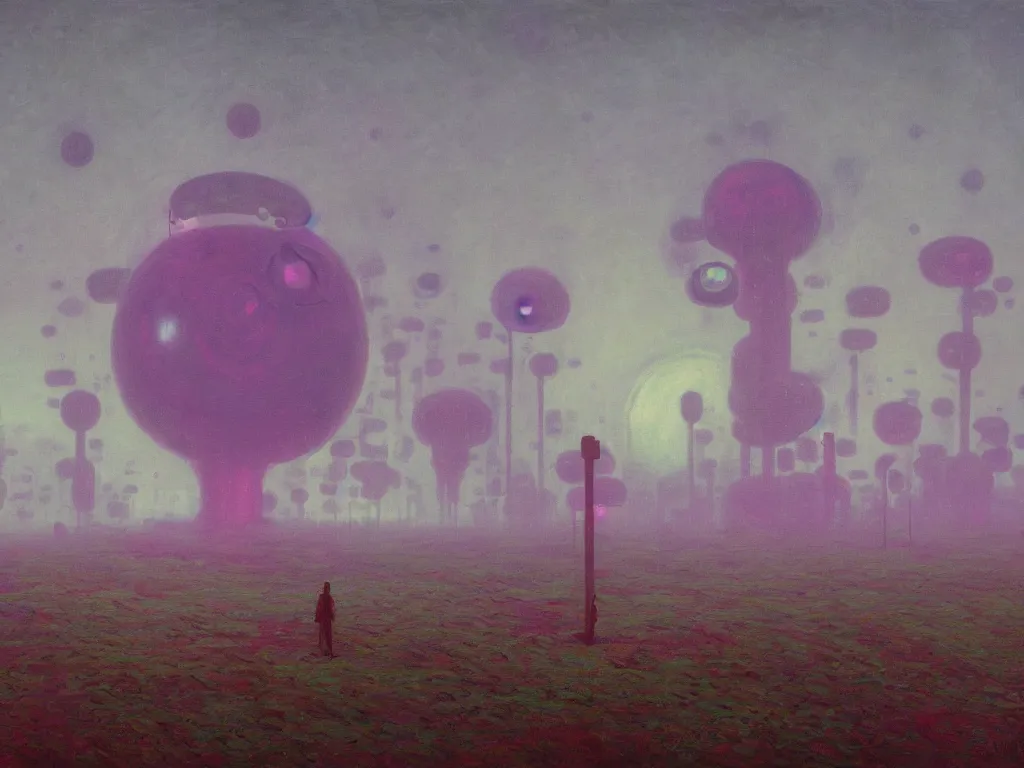 Image similar to third eye voidscape by simon stalenhag and claude monet, oil on canvas