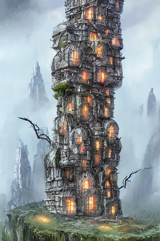 Prompt: the spider tower. fantasy art concept art. hyper realistic.